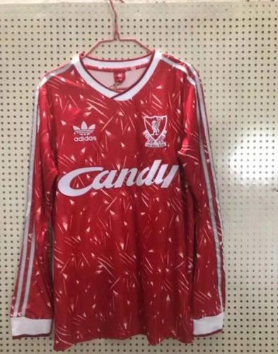 Retro Jersey Long Sleeve 1989-1991 Liverpool Home Soccer Jersey