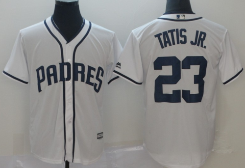 2019 San Diego Padres # 23 TATIS JR. White  MLB Jersey