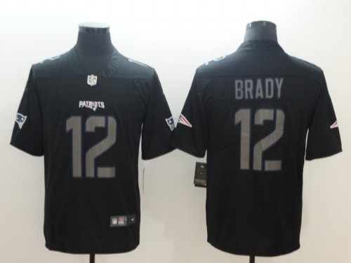 New England Patriots #12 BRADY Black NFL Jersey