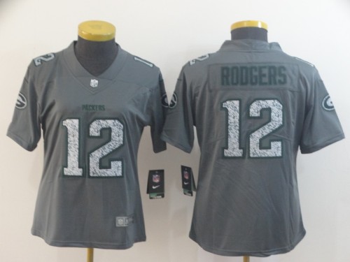 Green Bay Packers 12 Aaron Rodgers Gray Camo Women Vapor Untouchable Limited Jersey