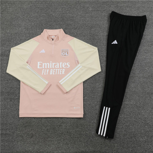 2023-2024 Lyon Pink Soccer Training Sweater and Pants