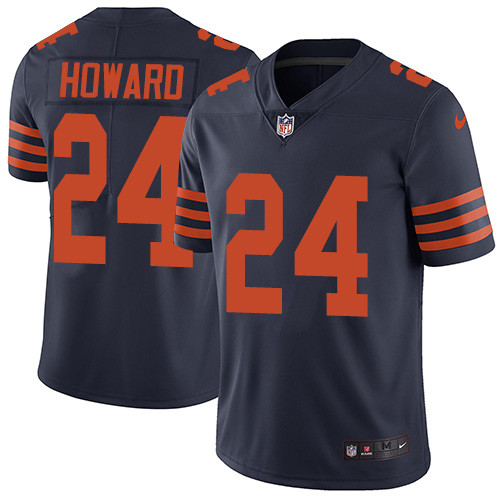 Chicago Bears #24 Howard Navy with Orange Letters NFL Legend Jersey