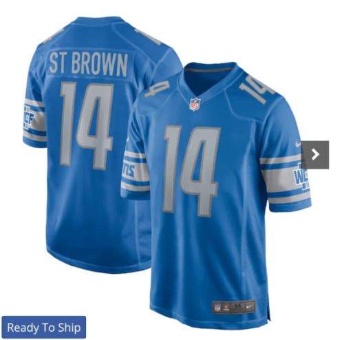 Amon-Ra St. Brown Detroit Lions Game Player Jersey-Blue