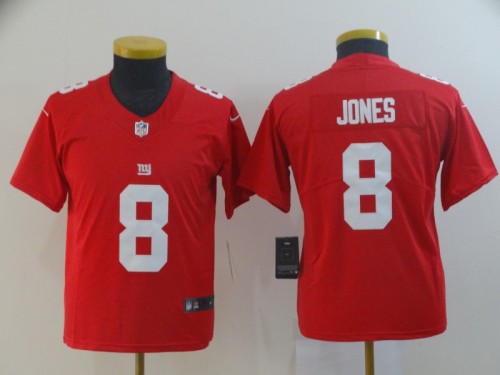 Youth New York Giants #8 JONES Red NFL Jersey
