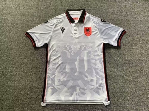 Fans Version 2023-2024 Albania Away White Soccer Jersey