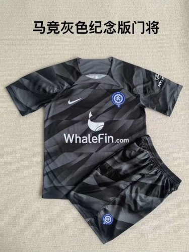 Adult Uniform 2023-2024 Atletico Madrid Black Souvenir Goalkeeper Soccer Jersey Shorts