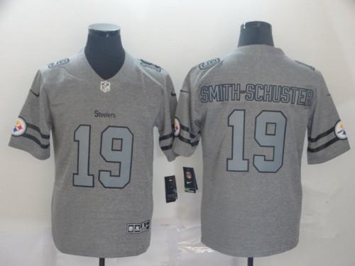 Pittsburgh Steelers 19 SMITH-SCHUSTER 2019 Gray Gridiron Gray Vapor Untouchable Limited Jersey