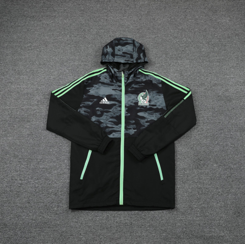 2023-2024 Mexico Black Soccer Windbreaker Jacket