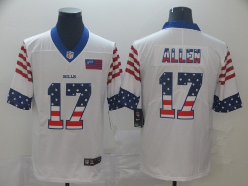 Buffalo Bills 17 ALLEN White USA Flag Fashion Limited Jersey