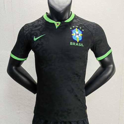 2022 Player Version Brazil Black Soccer Jersey