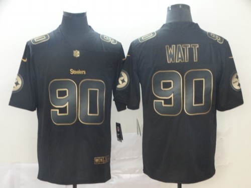 Pittsburgh Steelers 90 T.J. Watt Black Gold Vapor Untouchable Limited Jersey