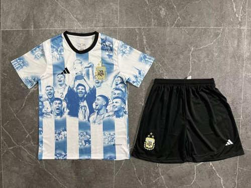 Adult Uniform 2023-2024 Argentina Champion Commemorate Soccer Jersey Shorts