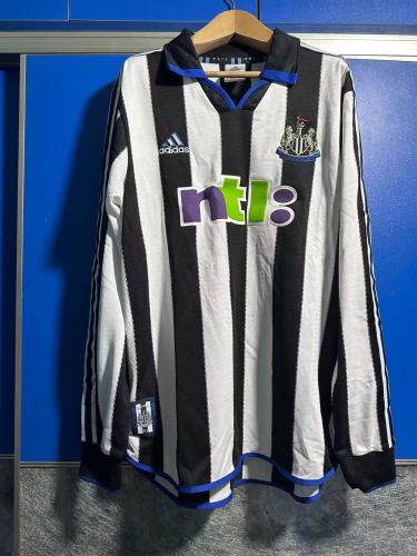 Long Sleeve Retro Shirt 2000-2001 Newcastle United Home Soccer Jersey