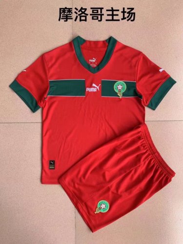 Adult Uniform 2022 World Cup Morocco Home Soccer Jersey Shorts