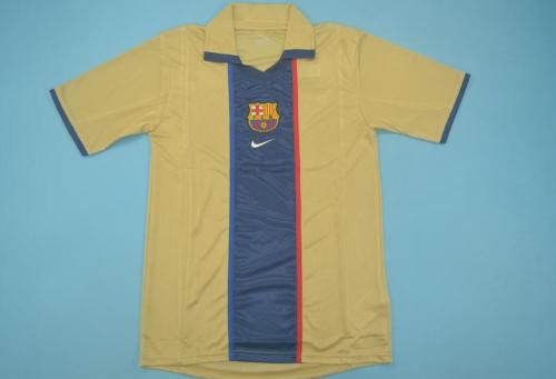 Retro Jersey 2001-2002 Barcelona Away Yellow Soccer Jersey