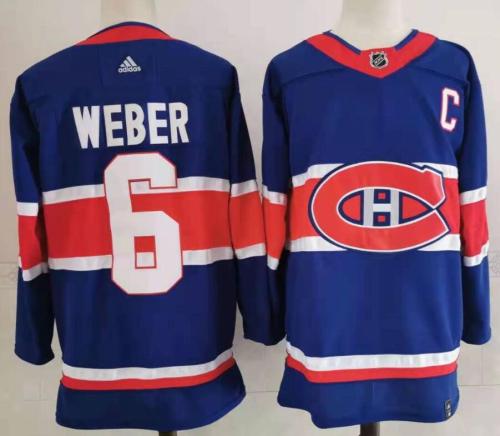 2020 Retro Jersey Montreal Canadiens 6 WEBER Blue NHL Jersey