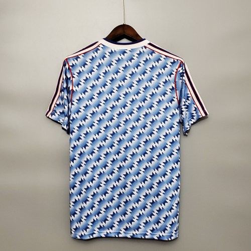 Retro Jersey 1990-1992 Manchester United Away Blue Soccer Jersey Vintage Football Shirt