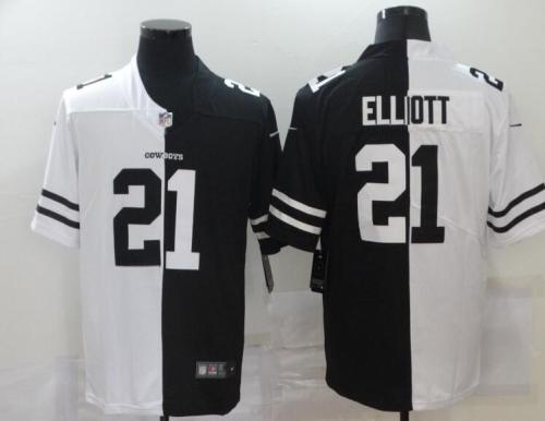 Dallas Cowboys 21 ELLIOTT Black And White Split Vapor Untouchable Limited Jersey