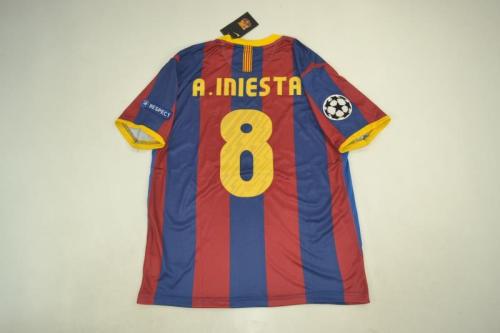 with Front Lettering Retro Jersey Barcelona 2011 A.INIESTA 8 UCL Final Home Soccer Jersey with UCL Patch