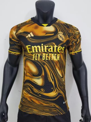 Player Version 2023-2024 Real Madrid Real Madrid Classic Gold Soccer Jersey