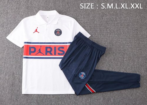 2022-2023 PSG White Soccer Polo and Long Pants