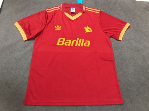 Retro Jersey 1992-1994 As Roma 10 Home Red Soccer Jersey Vintage Football Shirt