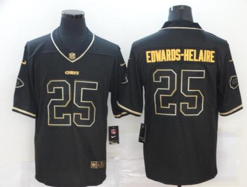 Chiefs 25 Clyde Edwards-Helaire Black/Gold 2020 NFL Jersey