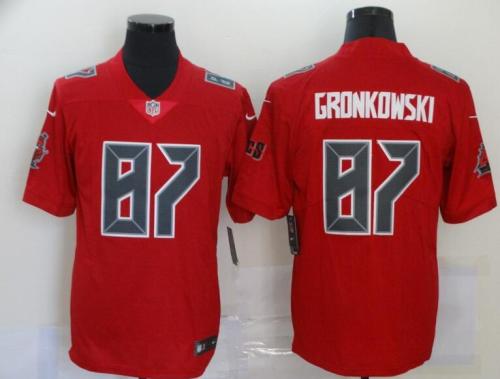 Buccaneers 87 Rob Gronkowski Red Color Rush Limited Jersey