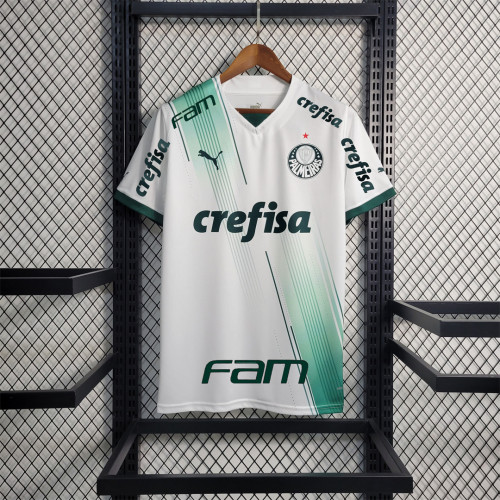 with All Sponor Logos Fans Version 2023-2024 Palmeiras Away White Soccer Jersey