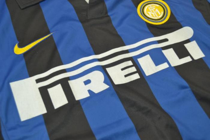 with Serie A Patch Long Sleeve Retro Jersey 1998-1999 Inter Milan Home Soccer Jersey