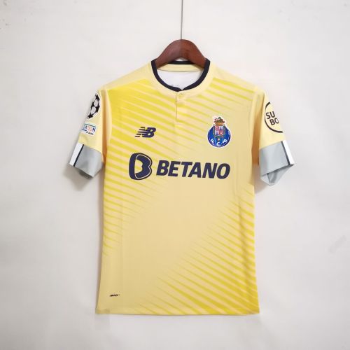 with UCL Patch Player Version 2022-2023 Porto Away Yellow Soccer Jersey
