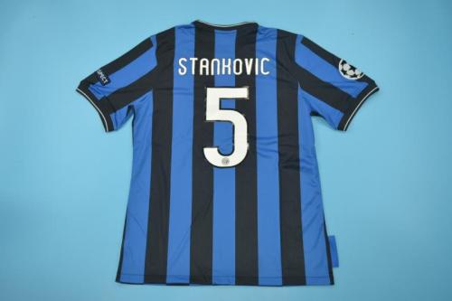 with UCL Patches Retro Jersey Inter Milan 2009-2010 #5 STANKOVIC Home UCL Final Jersey