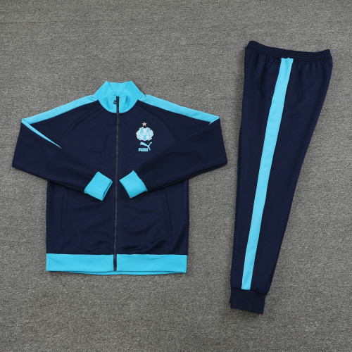 2023-2024 Marseille Light Blue Soccer Jacket and Pants