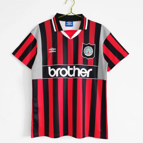 Retro Jersey 1994-1996 Manchester City Away Red Soccer Jersey Vintage Football Shirt