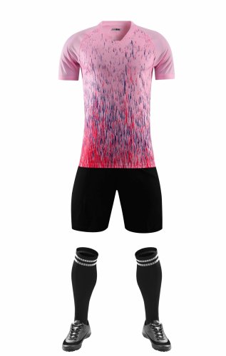 DLS-X915 DIY Custom Blank Uniforms Pink Soccer Jersey Shorts