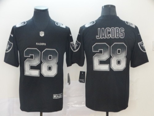 Oakland Raiders #28 JACOBS Black/Grey NFL Jersey