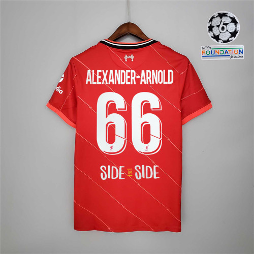 with UCL Patch Fans Version 2021-2022 Liverpool ALEXANDER-ARNOLD 66 Home Soccer Jersey