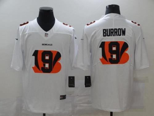 Bengals 9 Joe Burrow White Shadow Logo Limited Jersey