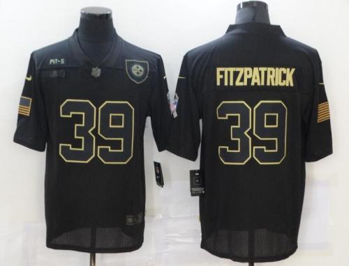 Steelers 39 Minkah Fitzpatrick Black 2020 Salute To Service Limited Jersey