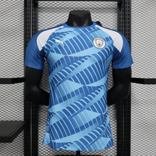 Man City Football Shirt Player Version 2023-2024 Manchester City Blue Soccer Training Jersey