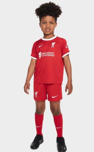with Socks Youth Uniform 2023-2024 Liverpool Home Soccer Jersey Shorts Kids Kit