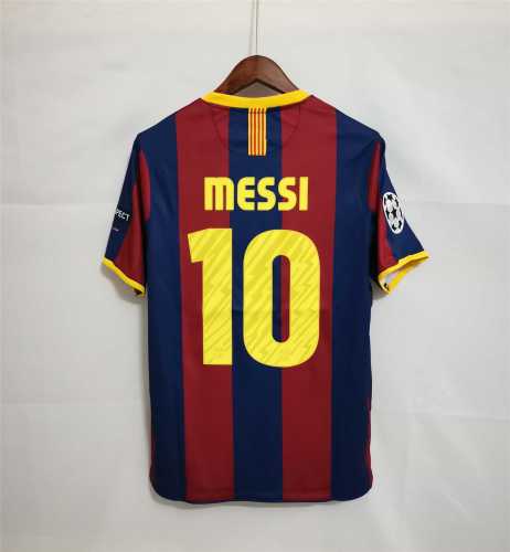 with UCL Patch+Front Lettering Retro Jersey 2010-2011 Barcelona MESSI 10 Home Soccer Jersey