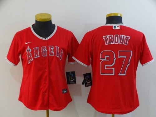 Women Los Angeles Angels of Anaheim 27 TROUT Red 2020 Cool Base Jersey