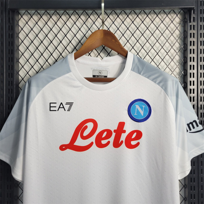 Fans Version 2023-2024 Calcio Napoli Away White Soccer Jersey