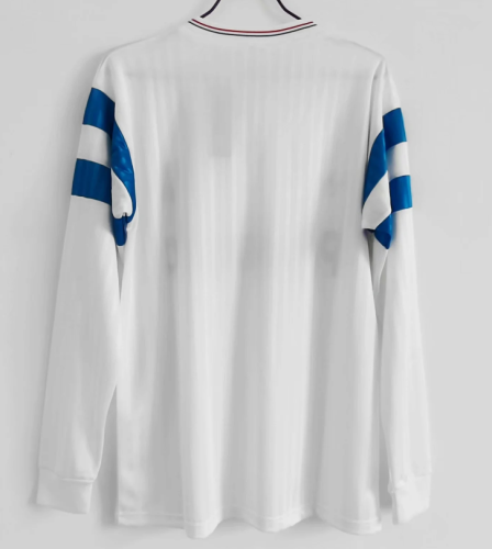 Retro Jersey Long Sleeves 1990 Marseille Home White Soccer Jersey
