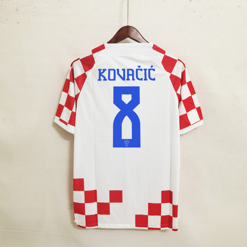Fans Version 2022 World Cup Croatia KOVACIC 8 Home Soccer Jersey