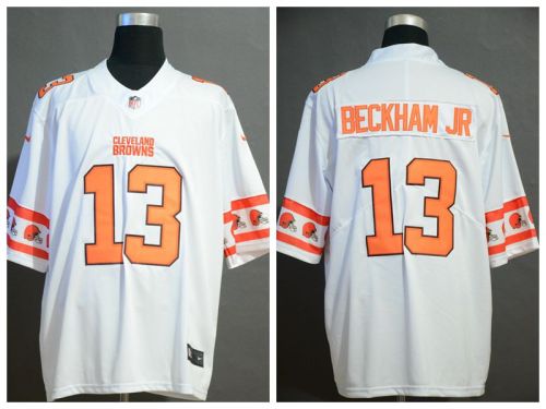 Cleveland Browns 13 Odell Beckham Jr. White Team Logos Fashion Vapor Limited Jersey