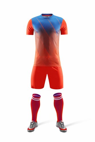 DLS-X917 DIY Custom Blank Uniforms Orange Soccer Jersey Shorts
