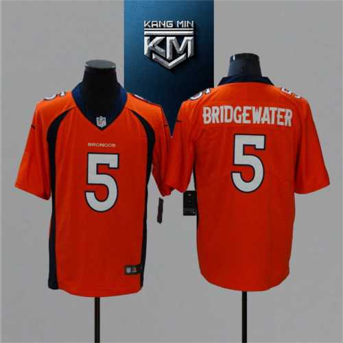 2021 Broncos 5 BRIDGEWATER Orange NFL Jersey S-XXL White Font BB