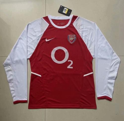 Long Sleeve Retro Jersey 2002-2004 Arsenal Home Soccer Jersey LS Vintage Football Shirt